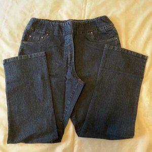 BLAIR - Flat-waist Boot-cut Women's Indigo pull-on Jeans.